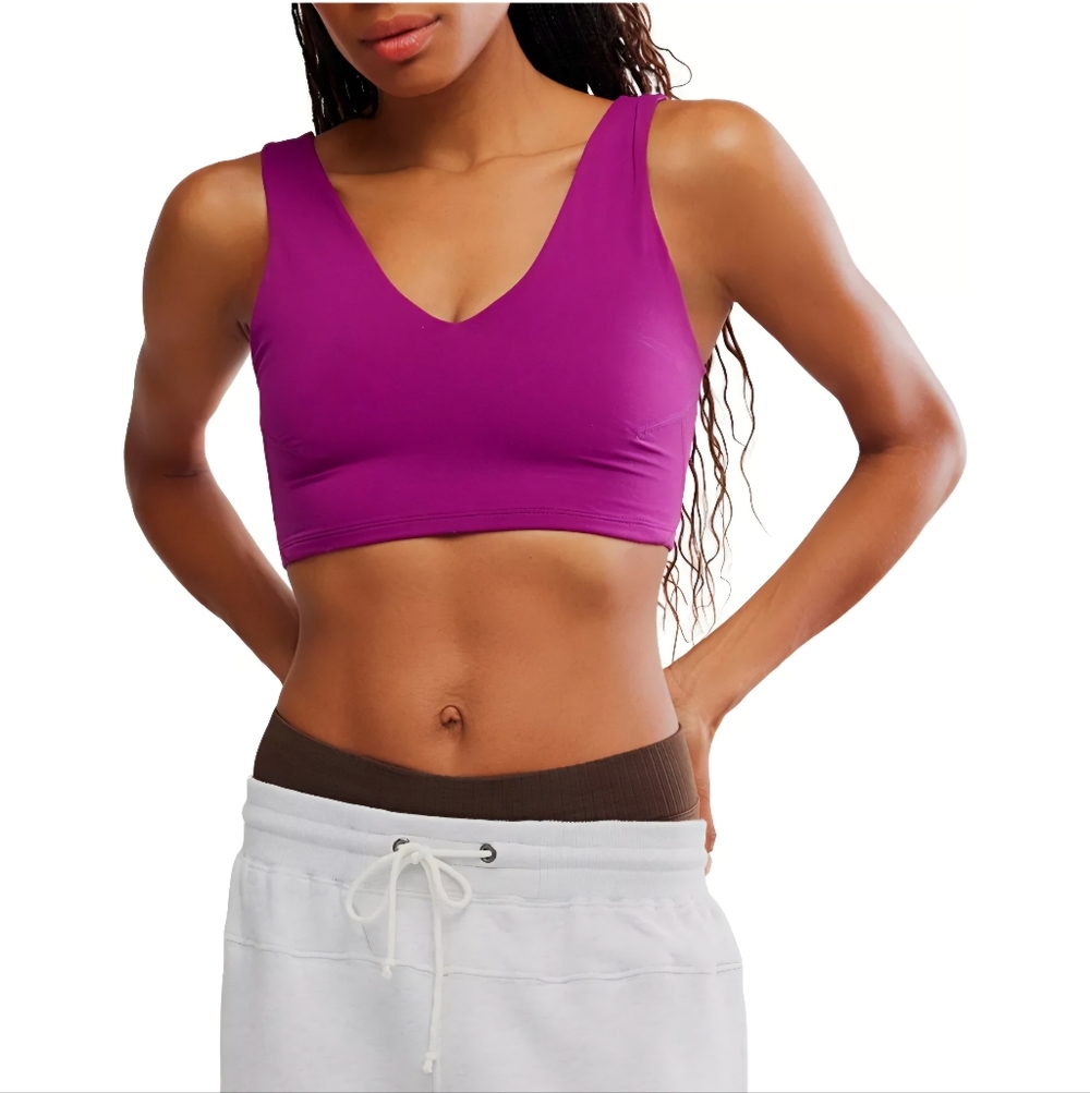 FP Movement by Free People Never Better Crop In Deep Mulberry, Small, NWT